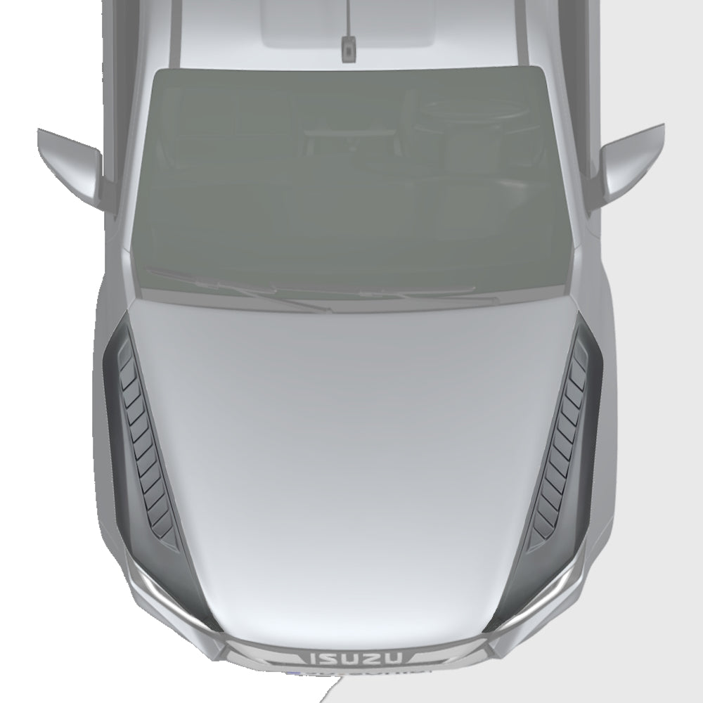 Isuzu DMAX 2022+ Side Bonnet Scoop - Matte Black