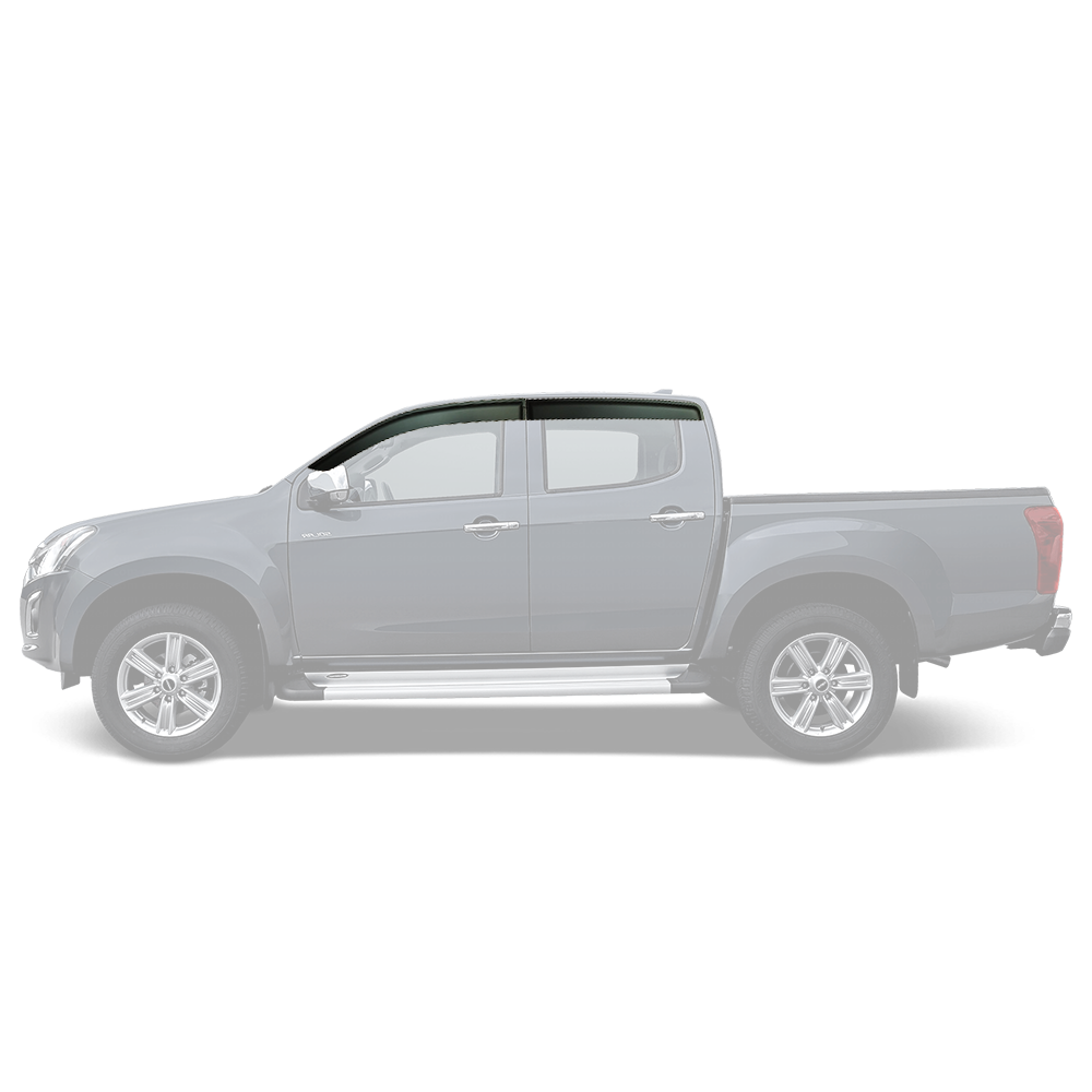 Isuzu DMAX 2012-2020 D/C weather guards Matte Black GEN 6