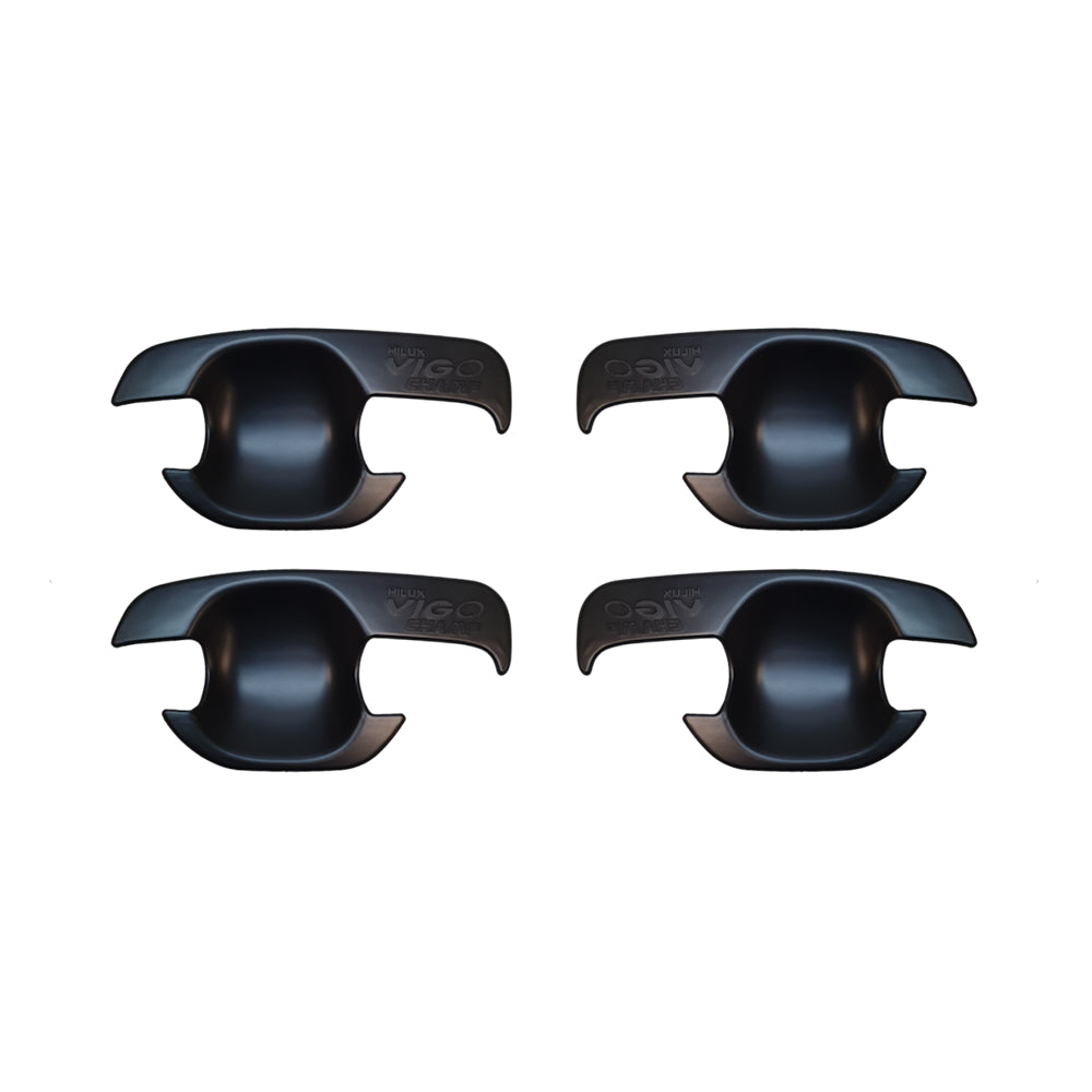 Toyota Hilux 2012-2015 Door handle Cups, With Logo - Matte Black
