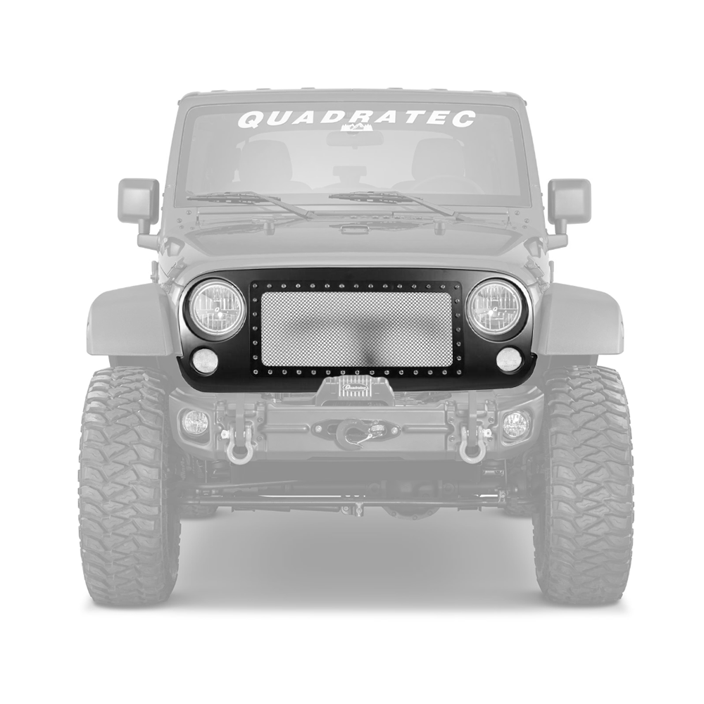 Jeep JK 2007-2018 Mesh Grill With Studs Matt Black (CN)