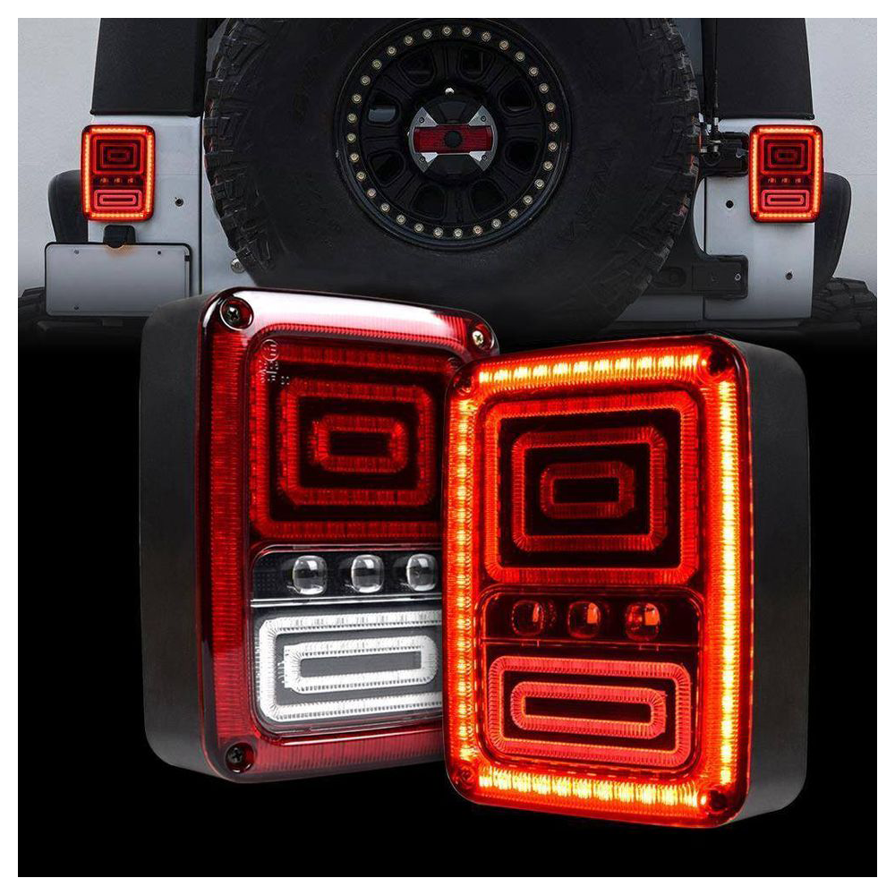 Jeep JK 2007-2018 LED Tail Lights (Snake Style) (CH)