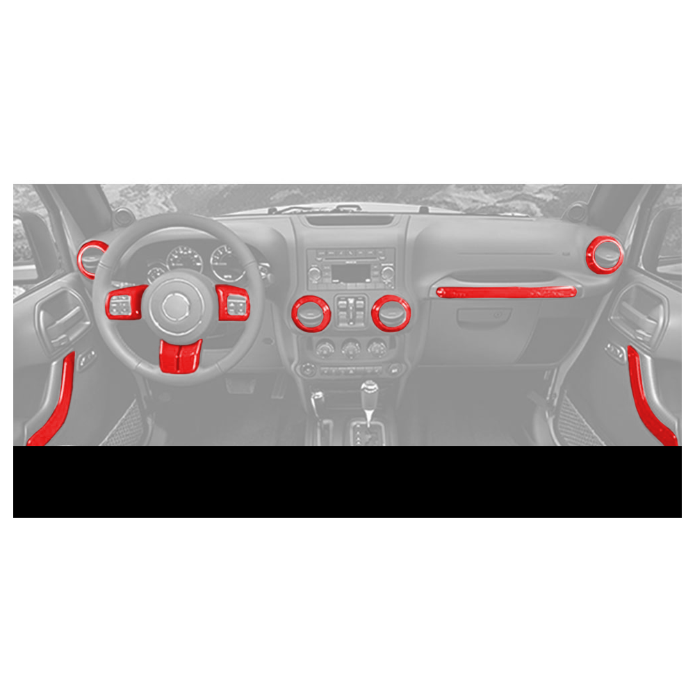Jeep JK 2007-2018 Interior Trim Kit Red