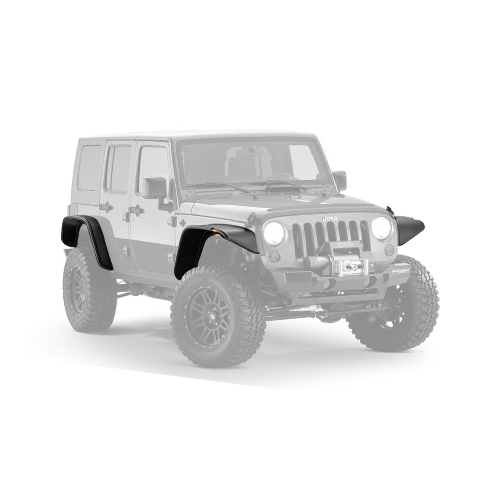 Jeep JK Flat Fender Flares with Indicator Black 2007-2018