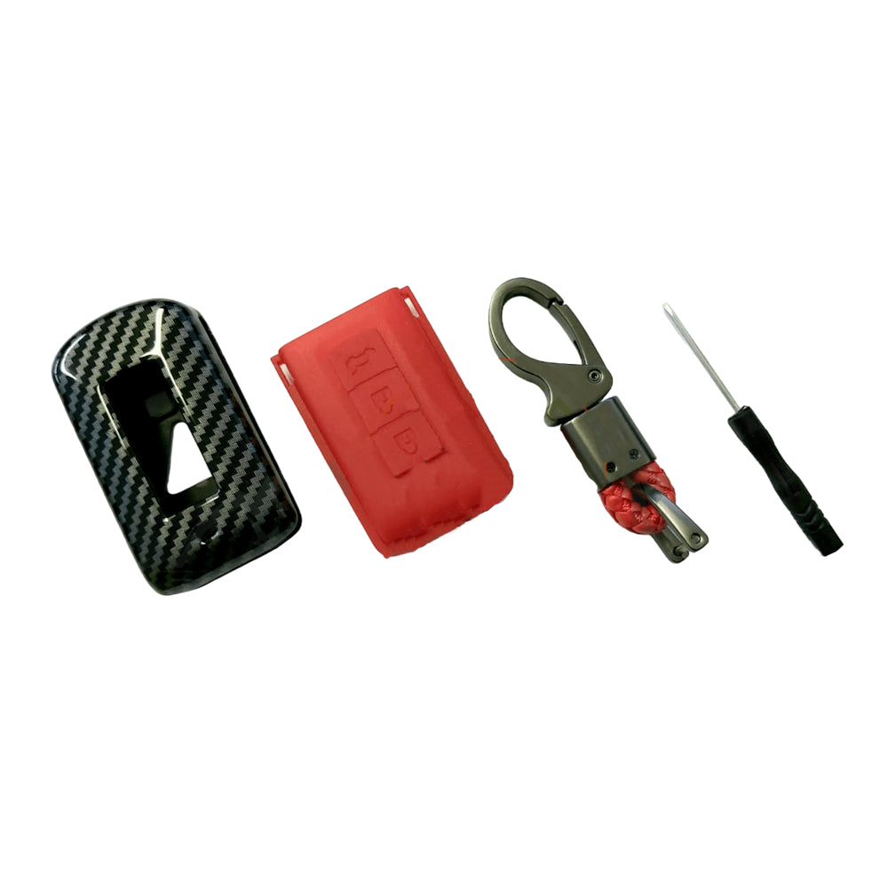 Mitsubishi Pajero Sport 3 Button Key Cover Carbon Red
