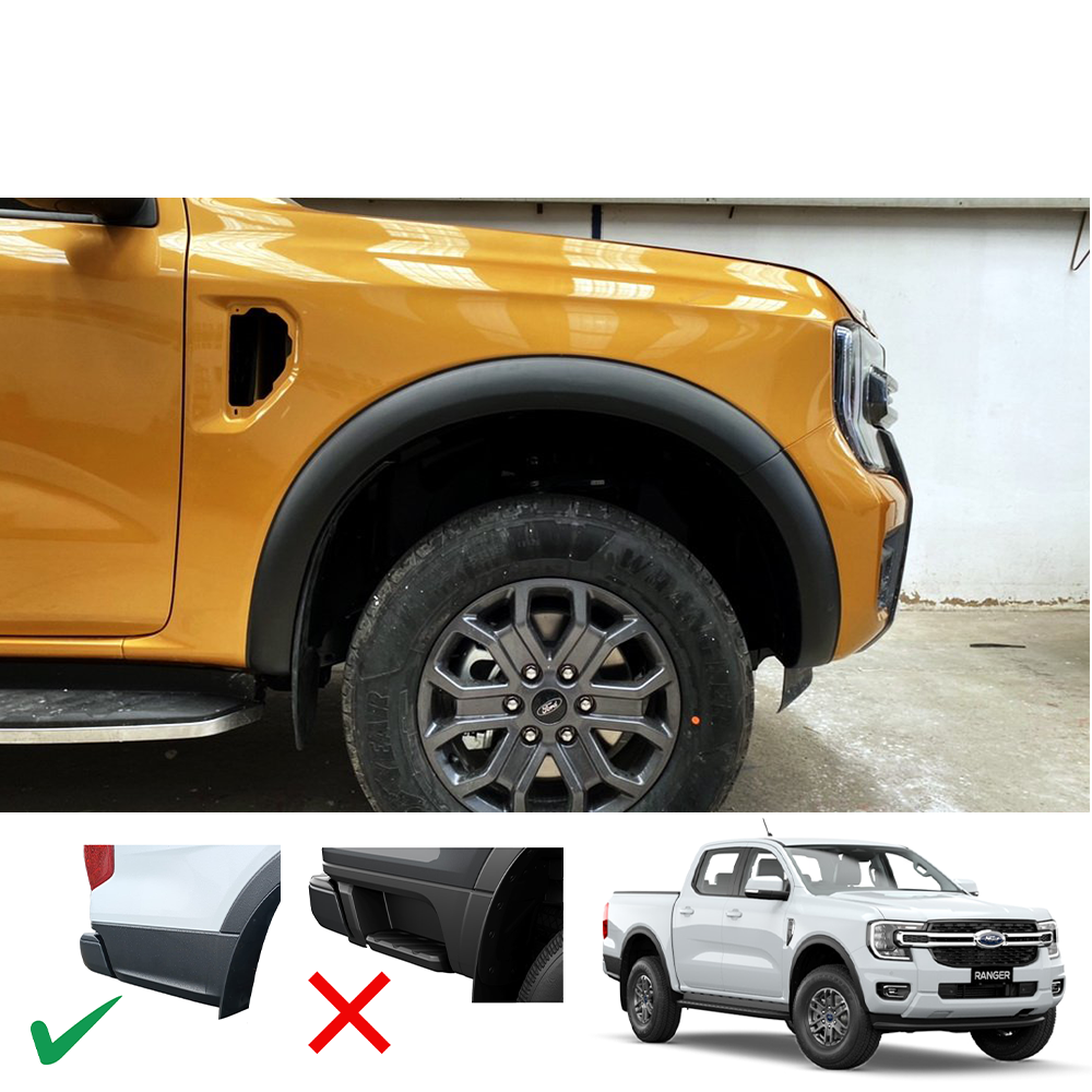 Ford Ranger 2023+ T9 V8 slimline Fender Flares Matt Back (Thai)