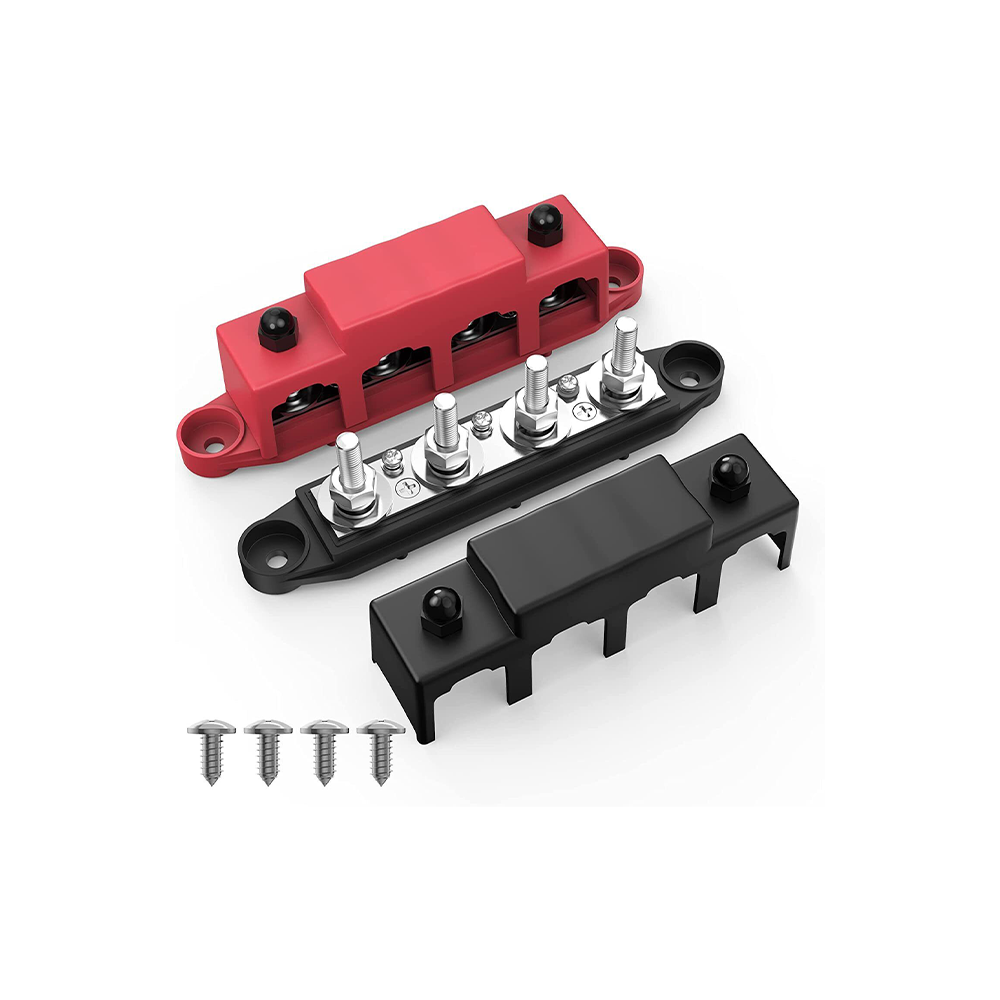 250A Negative Bus Bar Black and Red