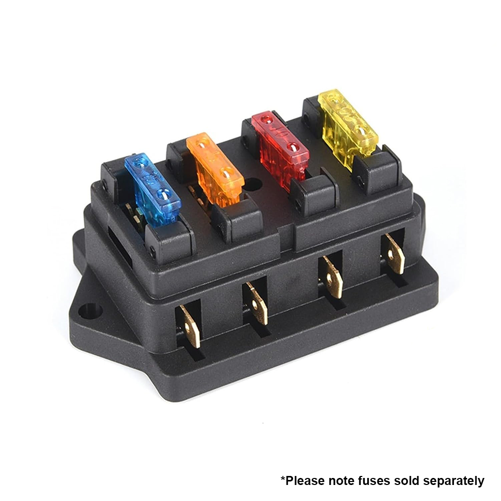 4-Way Fuse Box with Protective Cover (Standard fuse)