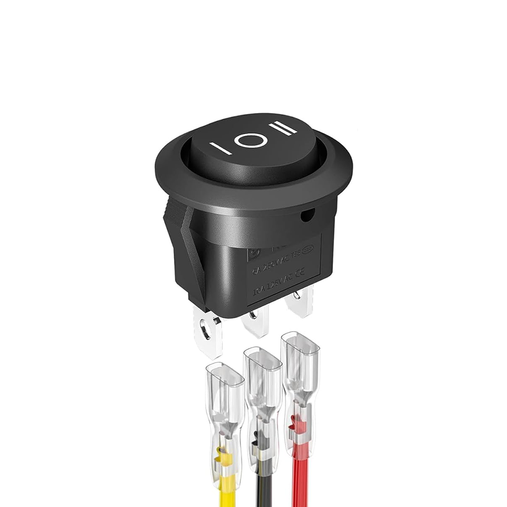3-position round rocker switch (ON/OFF/ON)