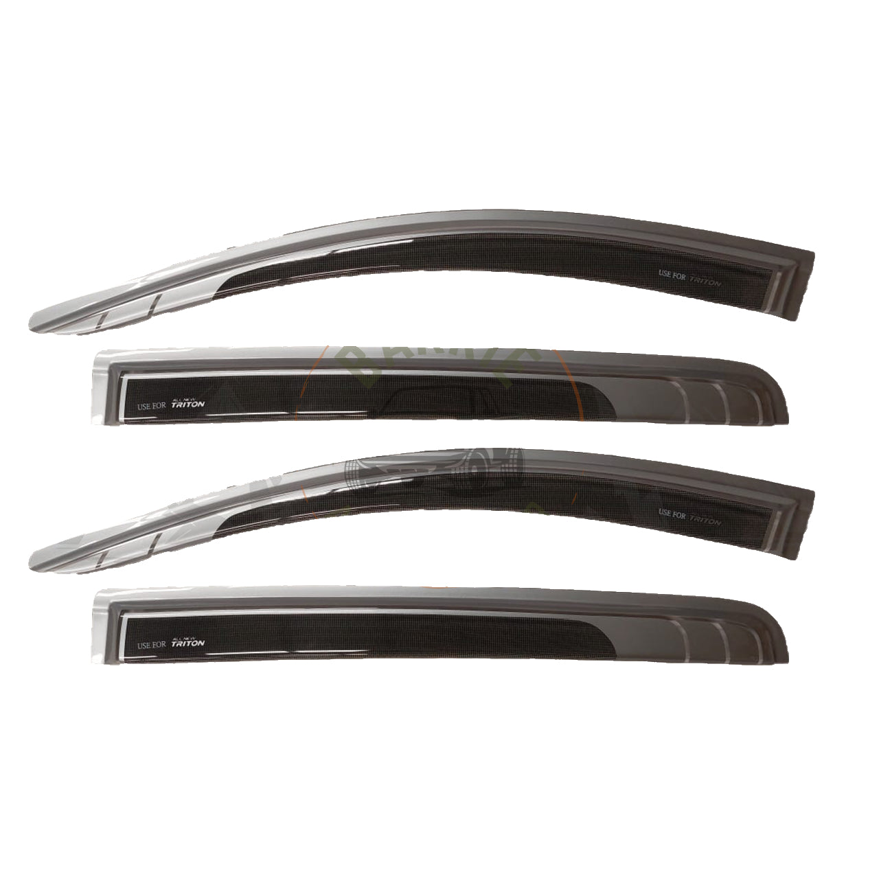 Mitsubishi Triton 2016-2019 Double Cab Weather Guards Silver with Black