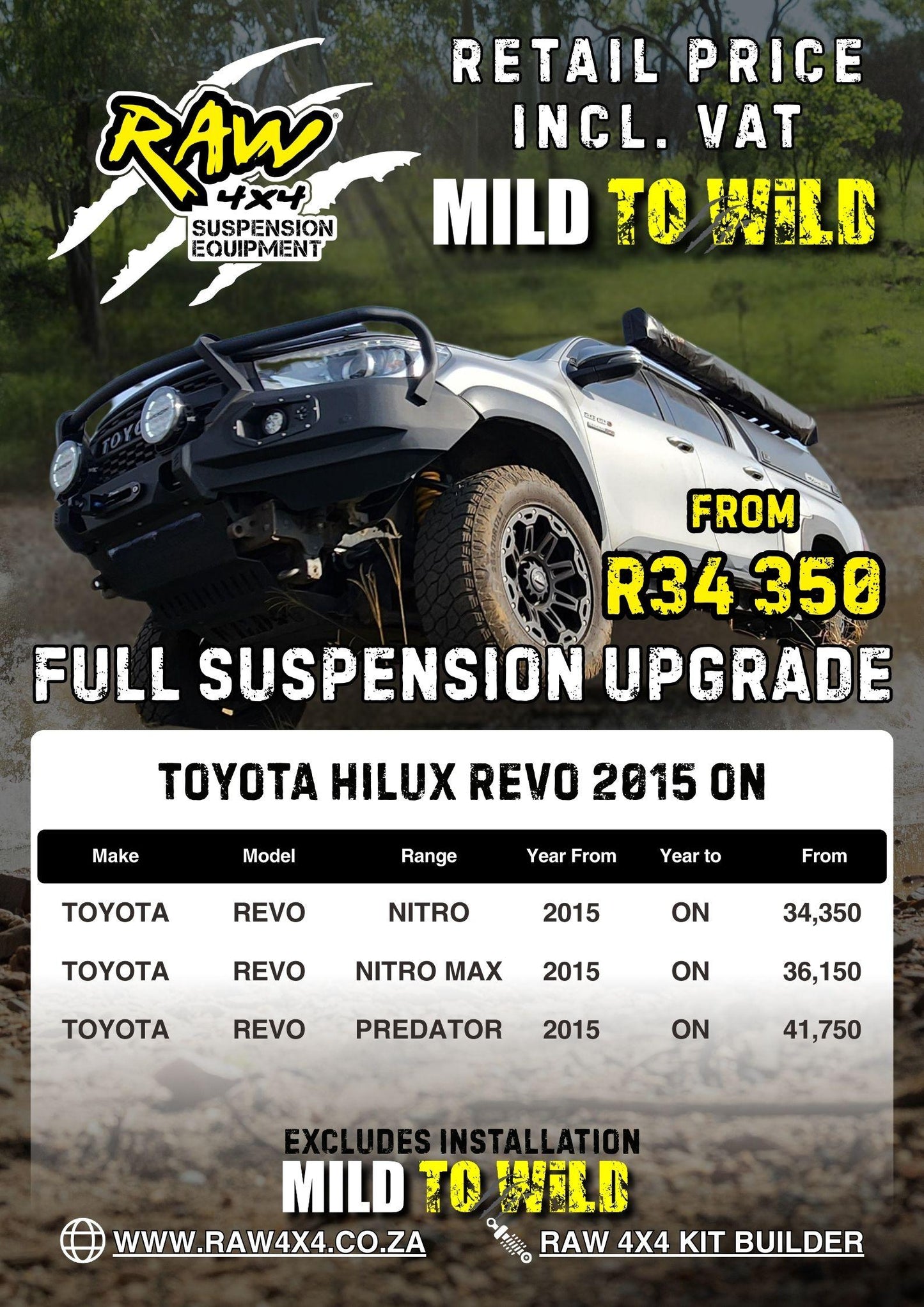 RAW 4x4 Toyota Hilux GD6 (2016-2024) Suspension Lift Kit