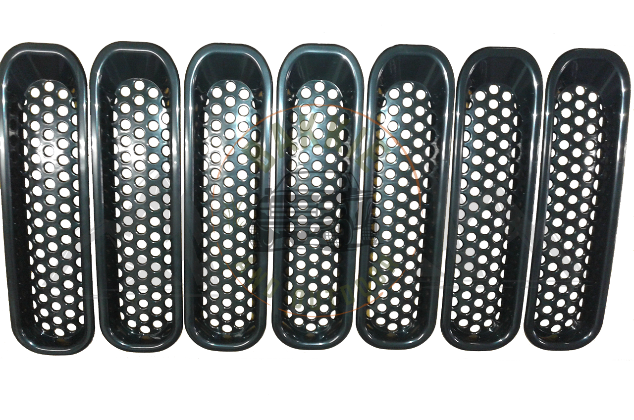 Jeep JK Wrangler 2007-2018 7pcs Grill Inserts Gloss Black