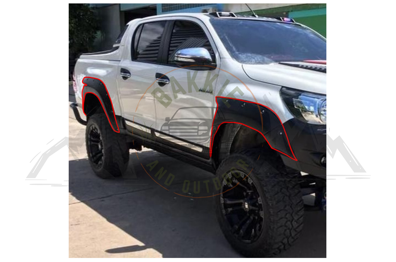 Toyota Hilux Revo 2016-2018 V2 Tonka Fender Flares - Smooth Matte Black