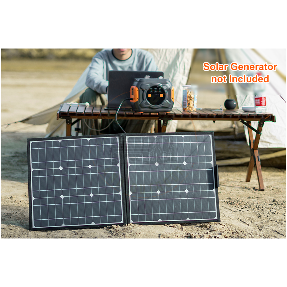 Portable Solar Panel 100W 18V Black