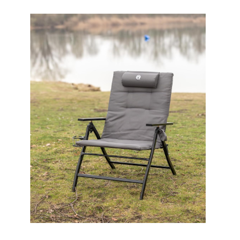 Coleman 5-Position Padded Steel Chair - Grey
