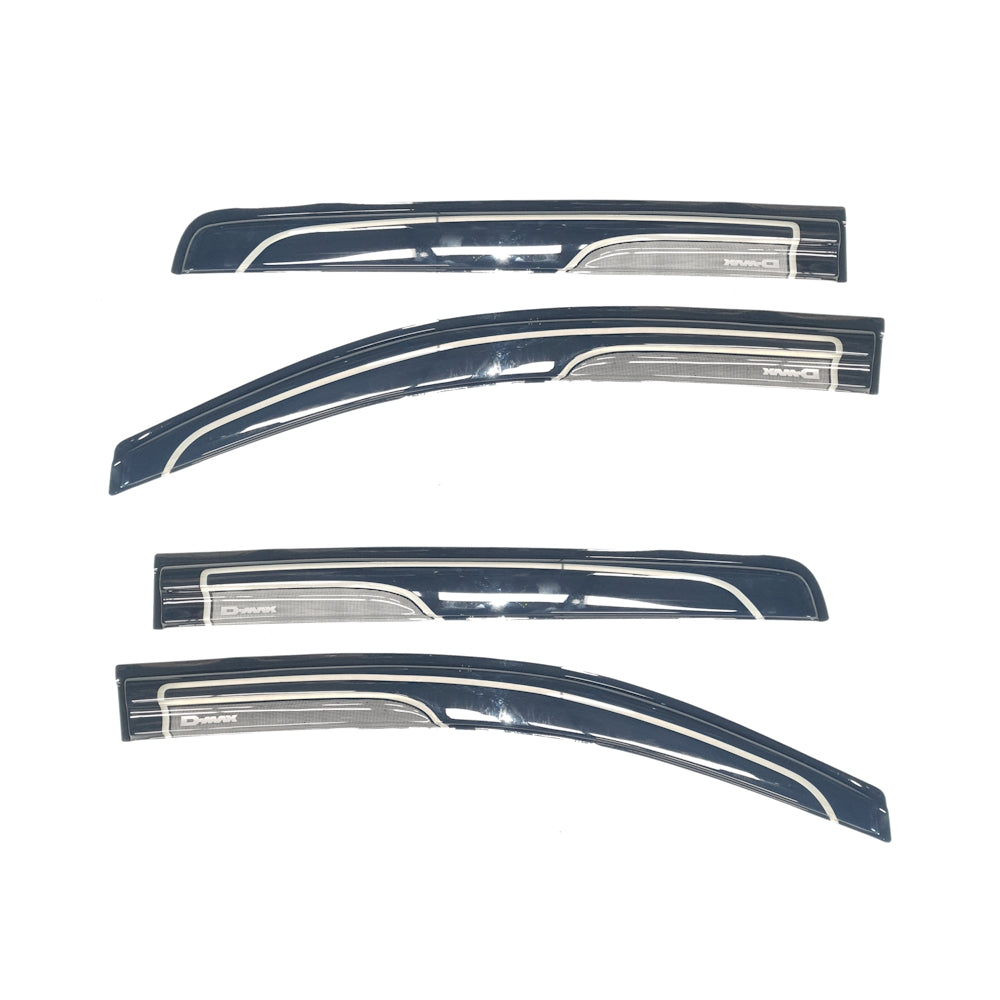 Isuzu DMAX 2012-2021 Double Cab Weather Guards,  with Logo - Black/White