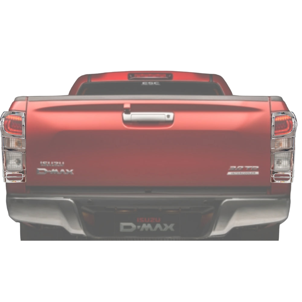 Isuzu DMAX 2012-2021 Tail Light Cover Trims - Chrome