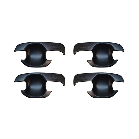 Toyota Hilux 2012-2015 Door handle Cups, With Logo - Matte Black