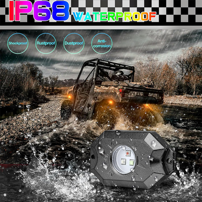 IP68 LED Rock Light kit Set 4pcs