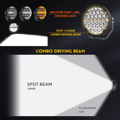 Roamer 9" Extrema LED Spotlights with Black Covers Set