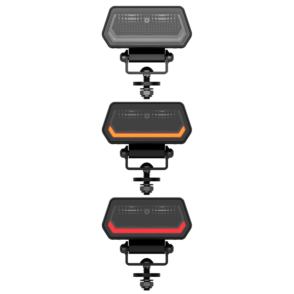 BRT Moonstone Mini 60W Red/Amber DRL Yellow Work Light Kit