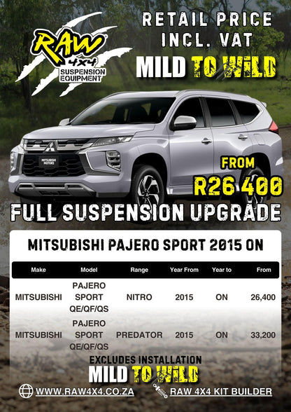 RAW 4x4 Mitsubishi Pajero Sport QE/QF/QS (2015-2025) Suspension Lift Kit