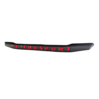 Pajero Sport 2019–2025 Tail Gate Trim with Red Accent –  Matte Black