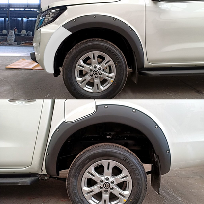 Nissan Navara 2021+ Double Cab V7 Fender Flares Orange Peel Matte Black (Steel Bumper kit)