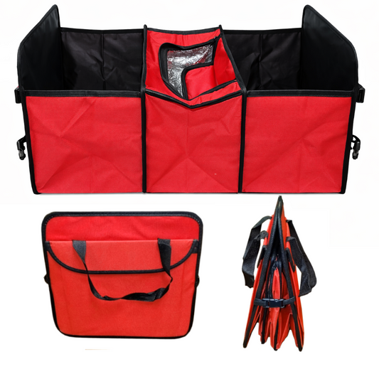 Car Trunk Organizer w/ Cooler Bag Compartment - 50L