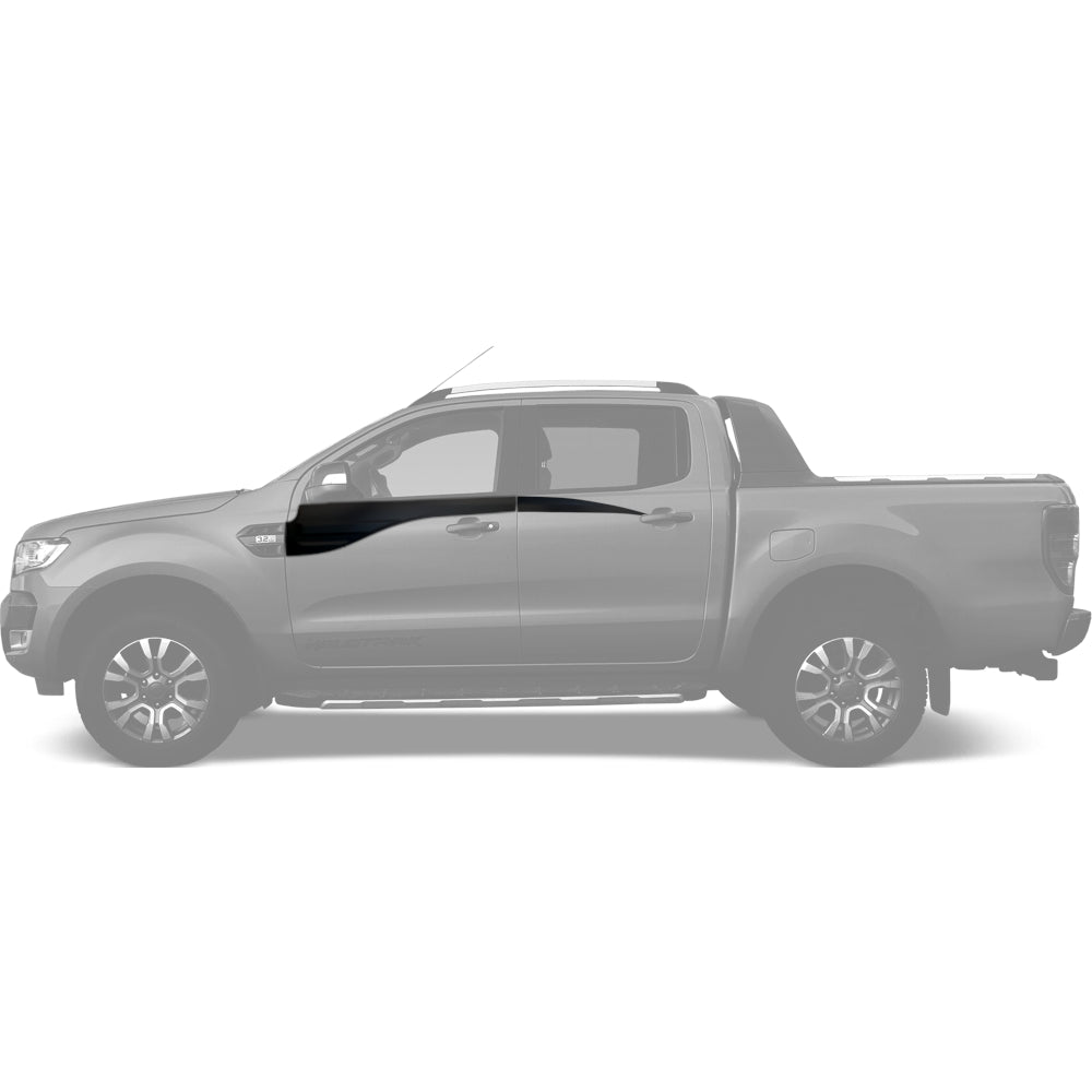 Ford Ranger 2012-2021 Upper Door Cladding - Matte Black