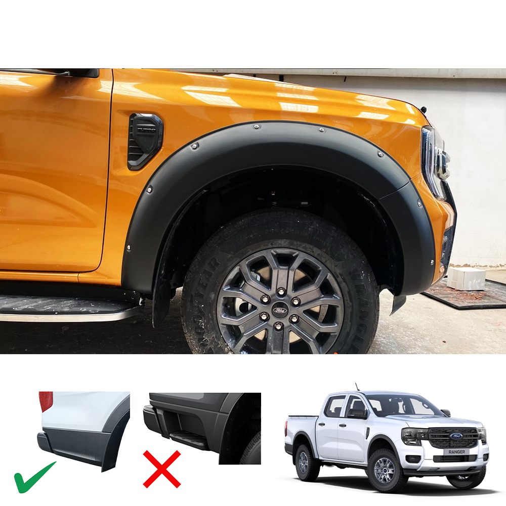 Ford Ranger 2023+ T9 V2 Fender Flares Matt Black (Thai)