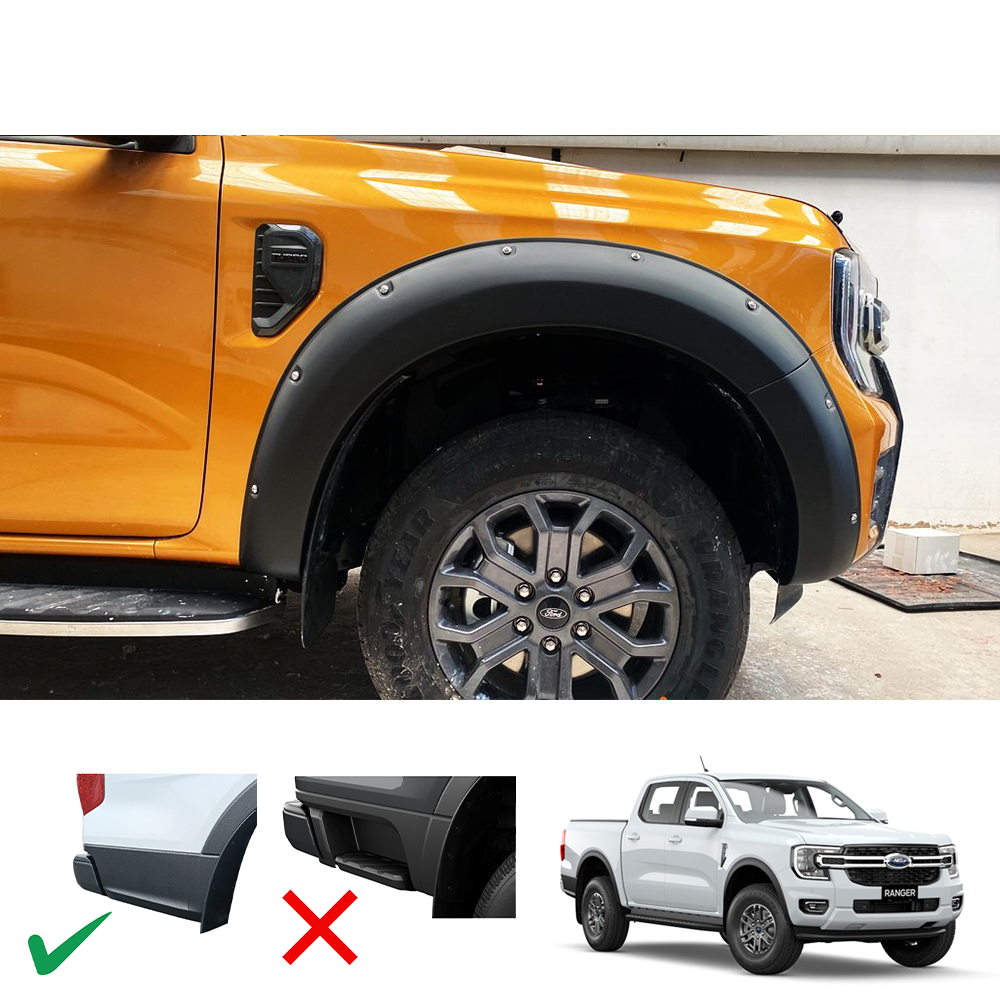Ford Ranger 2023+ T9 V2 Fender Flares Matt Black (Thai)