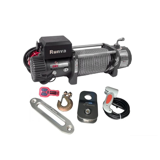 Runva RW12000 12V Series Winch (12,000lbs/5,443kg) - Steel Or Synthetic Cable