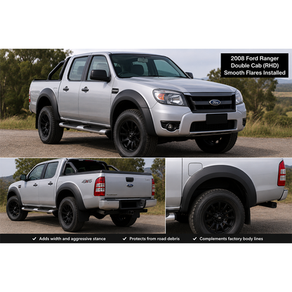 Ford Ranger Double Cab T5 2006-2011 Fender Flares, Normal - Matte Black