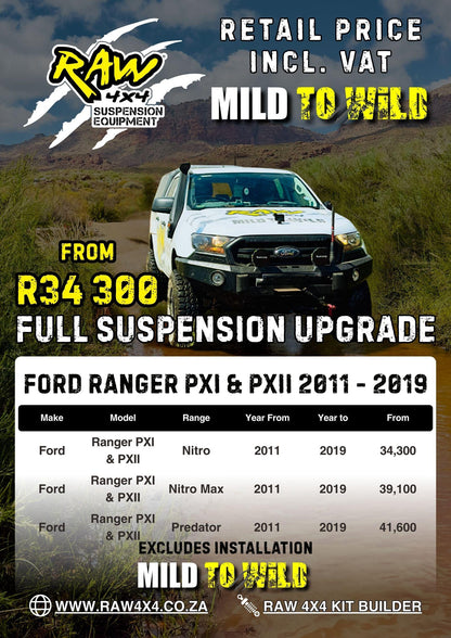 RAW 4x4 Ford Ranger PXI & PXII (2012-2019) Suspension Upgrade Kit