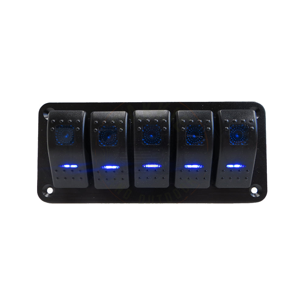 5 Gang rocker panel Blue LED
