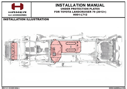Hamer Toyota Land Cruiser 79 Series (2007-Present) Underbody Protection Plates