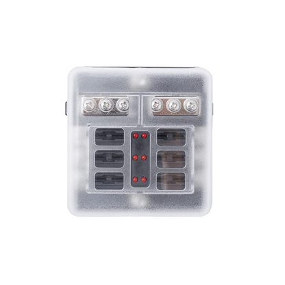 LED 6 Way fuse Box with Negative Bus Bar