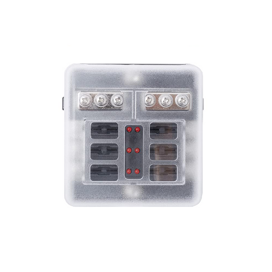LED 6 Way fuse Box with Negative Bus Bar