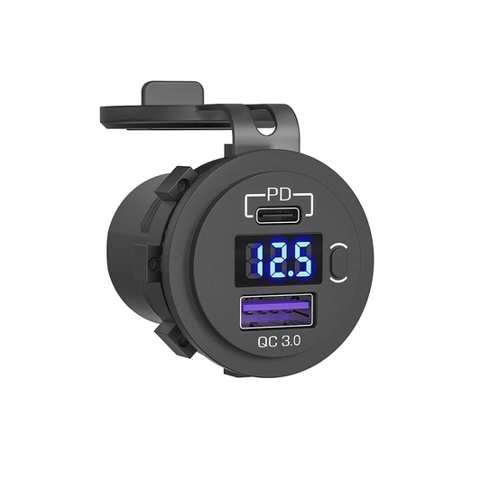 QC3+QC4+ Voltmeter - Round Charger