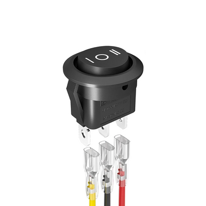 3-position round rocker switch (ON/OFF/ON)