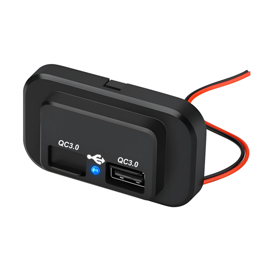 LED Dual USB Plug QC3.0 Square Panel