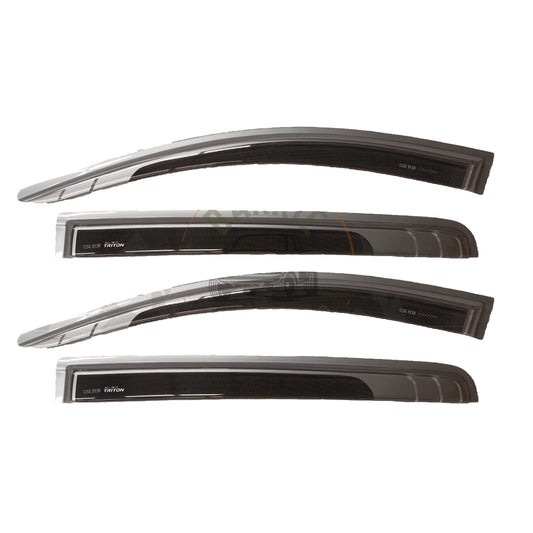 Mitsubishi Triton 2016-2019 Double Cab Weather Guards Silver with Black