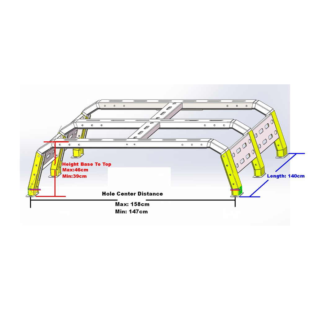 Universal Adjustable Bed Rack with Brake Light