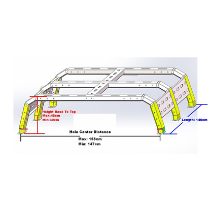 Universal Adjustable Bed Rack with Brake Light