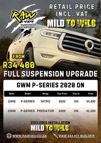 RAW 4x4 GWM P-Series (2020-2023) Suspension Lift Kit