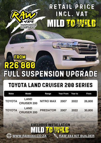RAW 4x4 Toyota Land Cruiser LC200 Series (2008-2021) Suspension Lift Kit