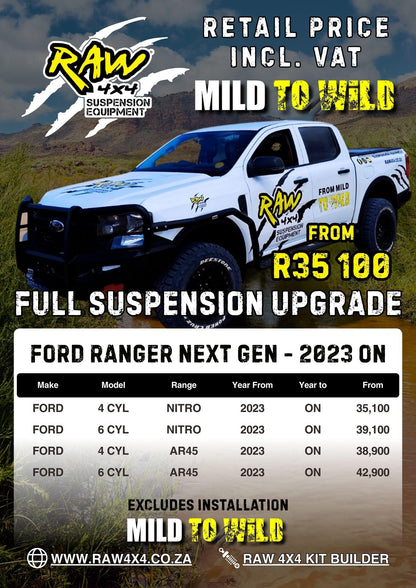 RAW 4x4 Ford Ranger Next Gen (2023-Present) Suspension Lift Kit