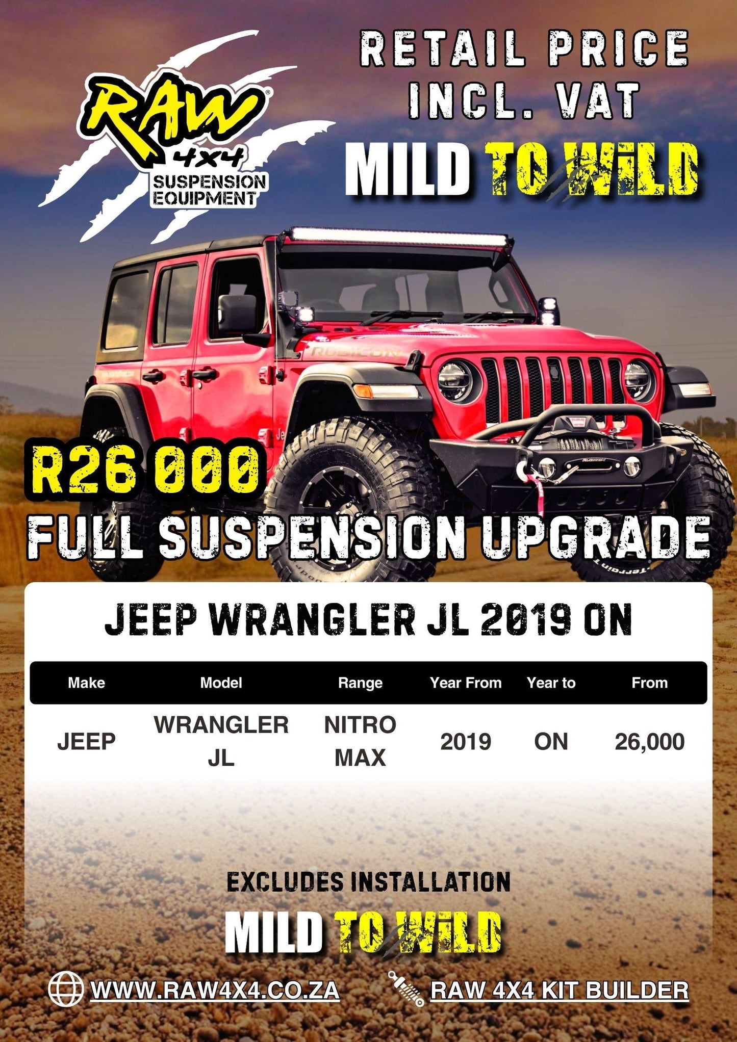 RAW 4x4 Jeep Wrangler JL (2019-2023) Suspension Lift Kit