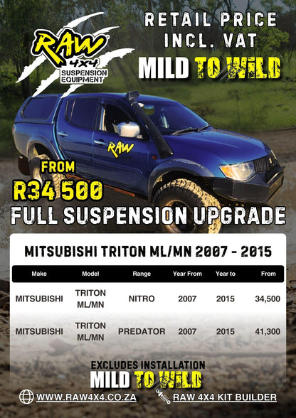 RAW 4x4 Mitsubishi Triton (2005-2015) Suspension Lift Kit