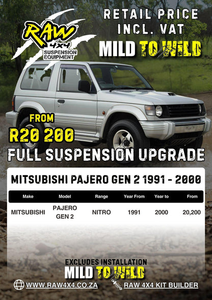 RAW 4x4 Mitsubishi Pajero Gen 2 (1991-1999) Suspension Lift Kit